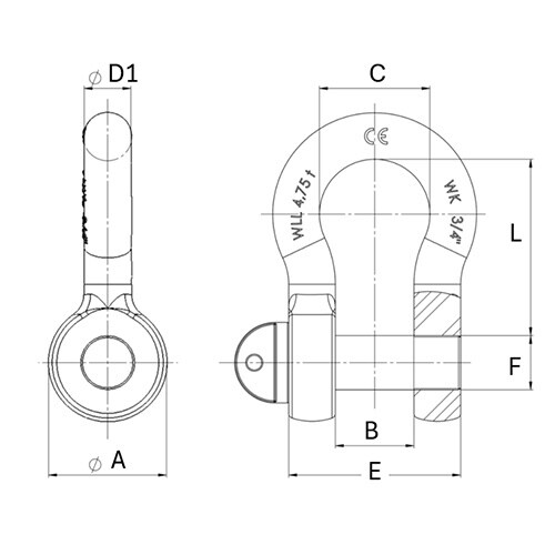 強力型ボウシャックル EA638NB−4