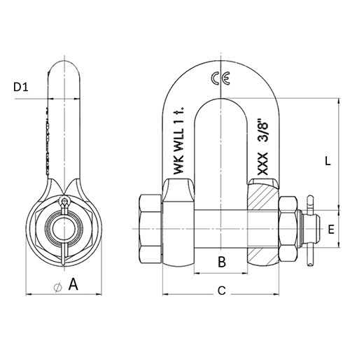 強力型シャックル EA638NC−3