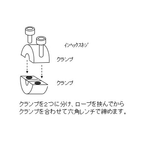 ワイヤークランプ(ステンレス製) EA638R−8