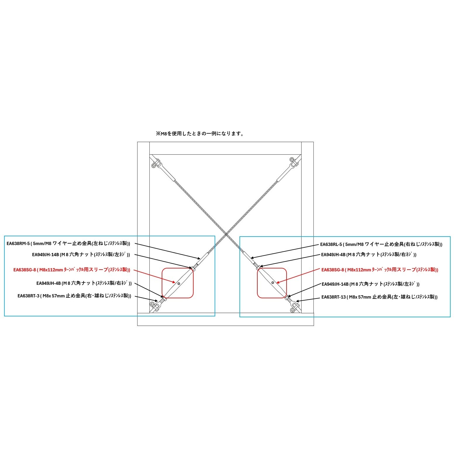 ターンバックル用スリーブ EA638SG−5