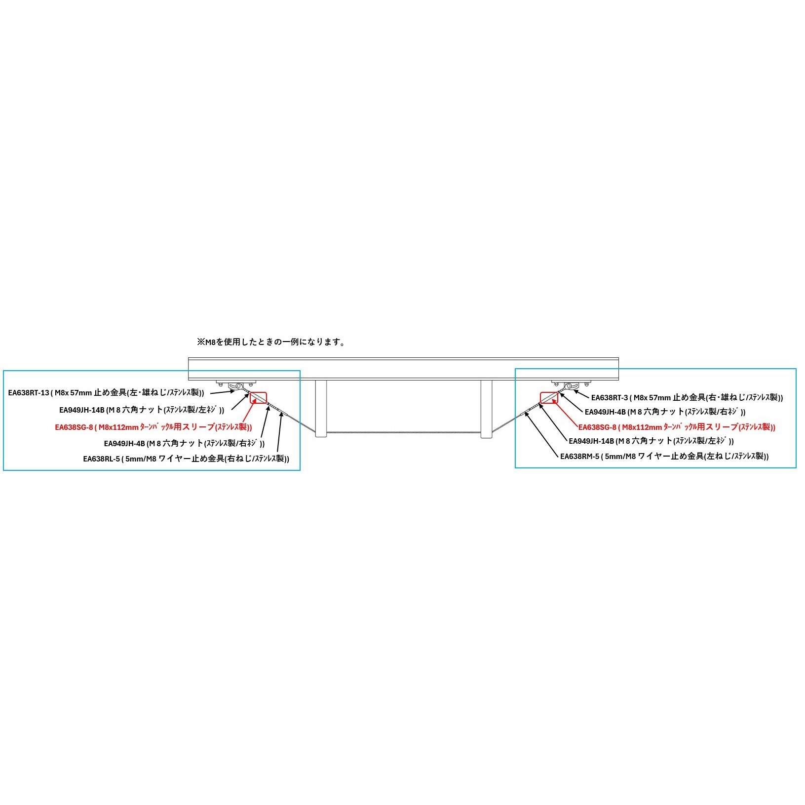 ターンバックル用スリーブ EA638SG−8