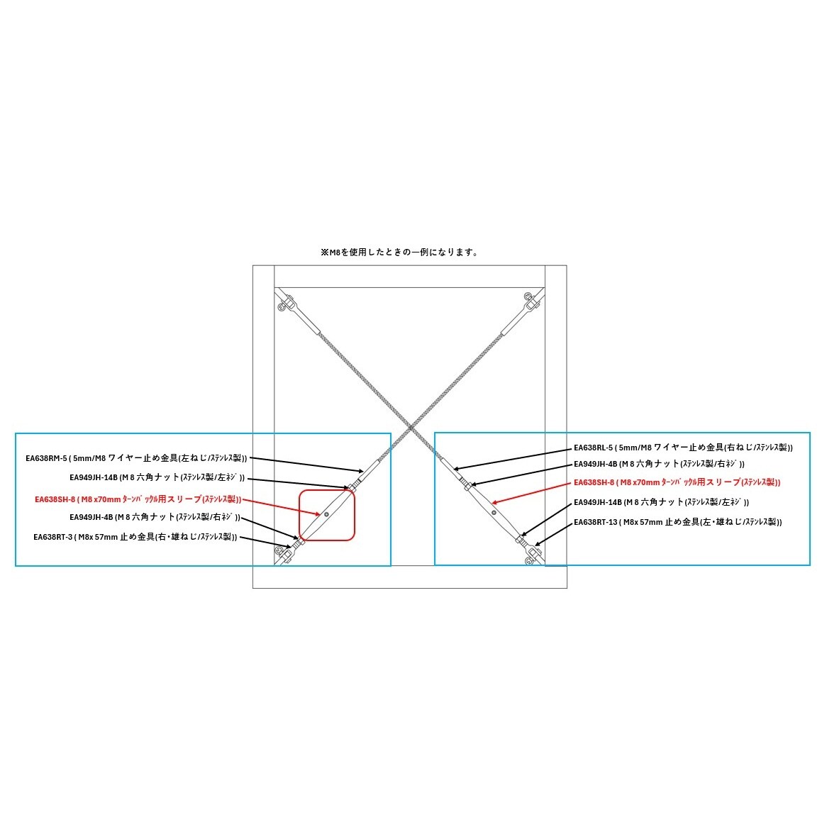 ターンバックル用スリーブ EA638SH−6