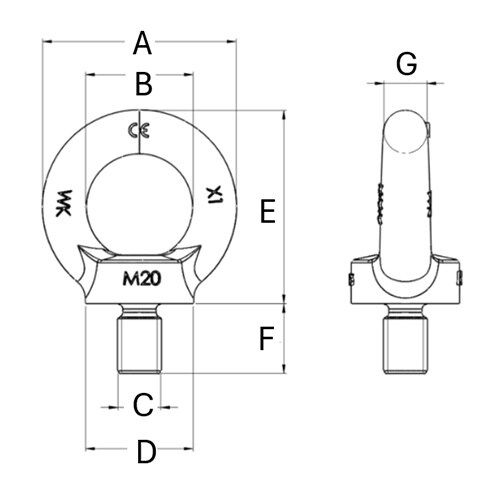 アイボルト(鍛造・亜鉛メッキ) EA638SR−1