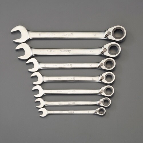 ラチェット片目片口スパナセット EA684RB−2