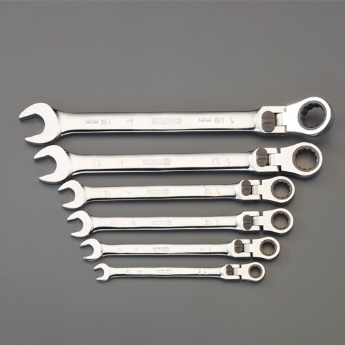 ラチェット片目片口スパナ EA684RD−1