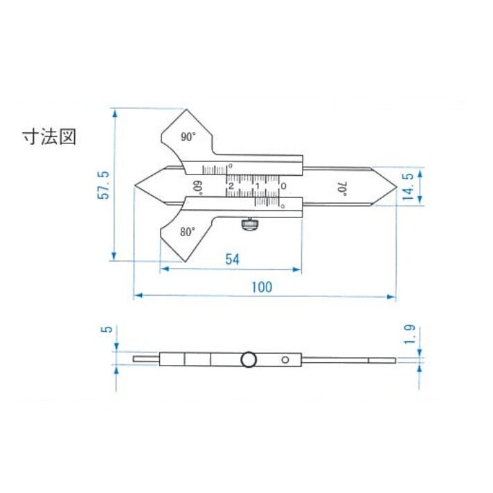 溶接ゲージ(ステンレス製) EA719K−11