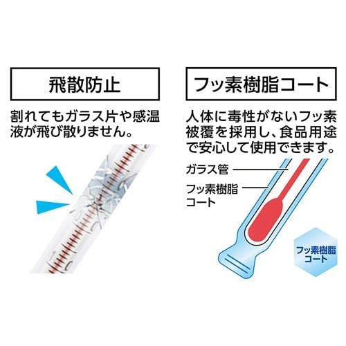 棒状温度計(フッ素コート) EA722AD−1