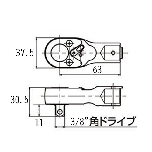 ラチェットヘッド EA723WG−52