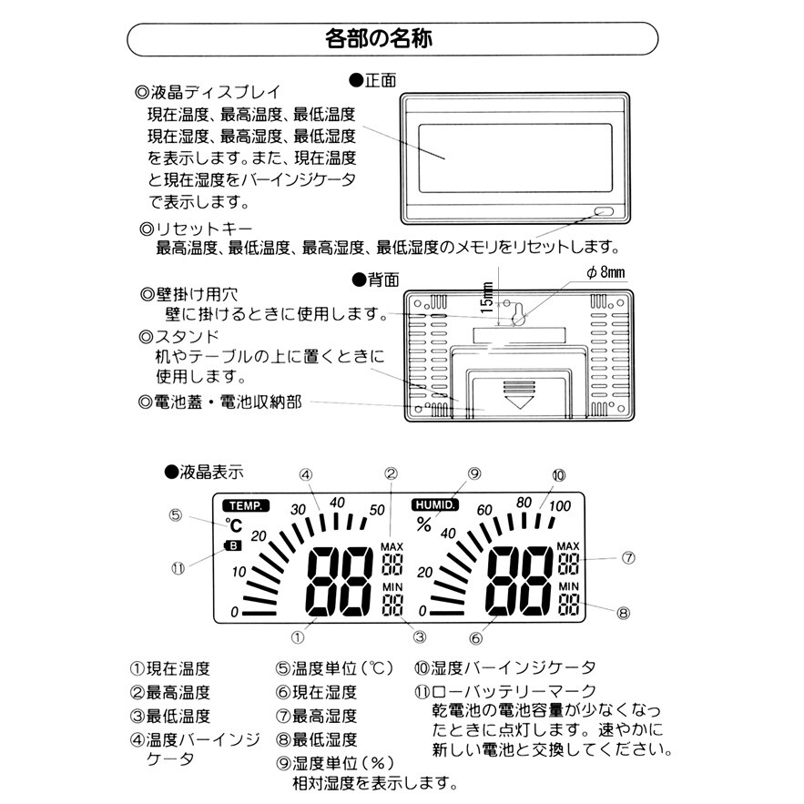 温度・湿度計 EA742CA−3A