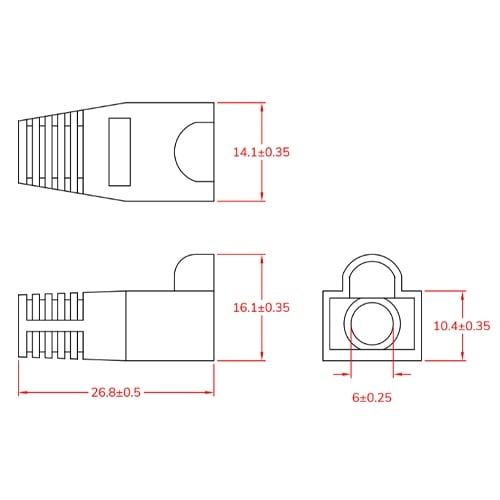 RJ45プラグ保護カバー EA764BK−23