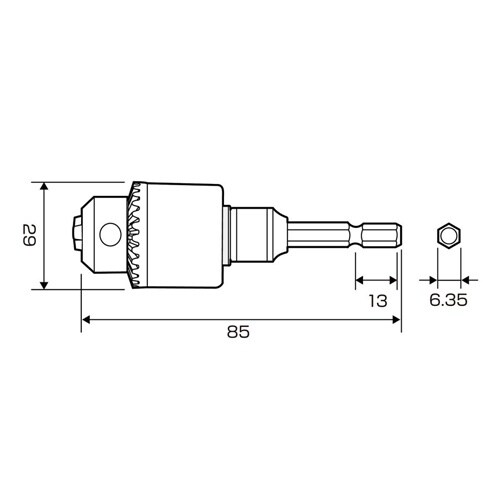 6.5mmドリルチャック(六角軸) EA801−6