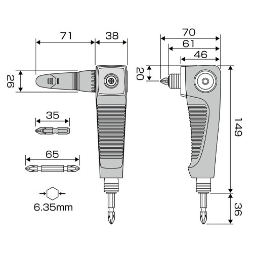 電動ドライバー用アングルヘッド EA813A−18