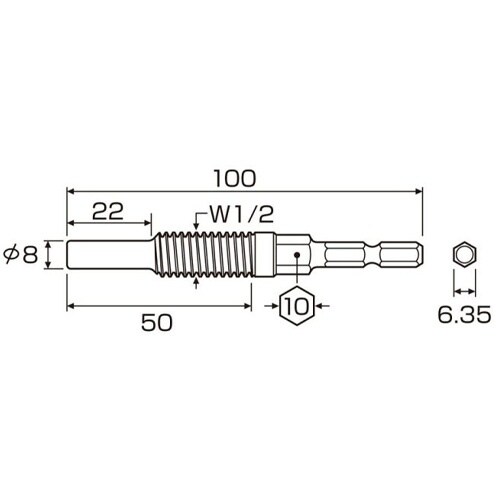 アンカー抜きビット(六角軸) EA813AM−52