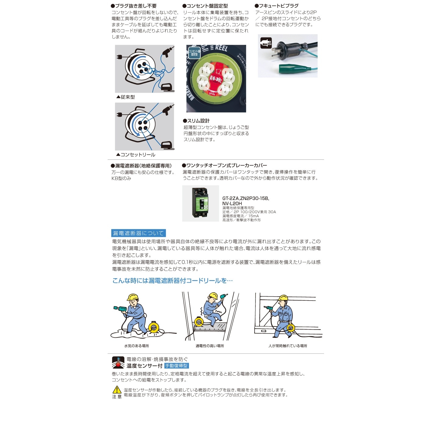 コンセント固定リール EA815FB−30