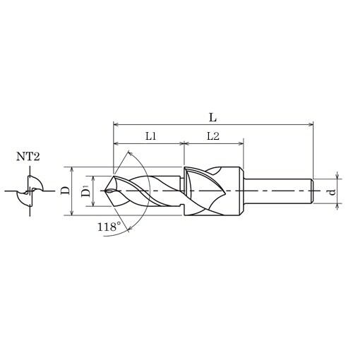 ドリル付沈めフライス EA824MF−10