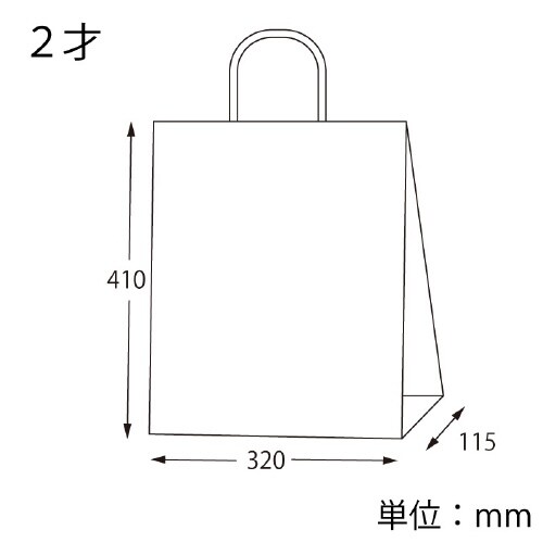 25チャームバッグ 2才 未晒無地 50枚×6束