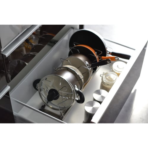 シンク下鍋・フライパン収納ラックシルバー