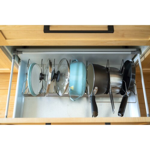 シンク下鍋・フライパン収納ラックシルバー