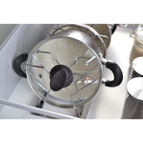 シンク下鍋・フライパン収納ラックシルバー