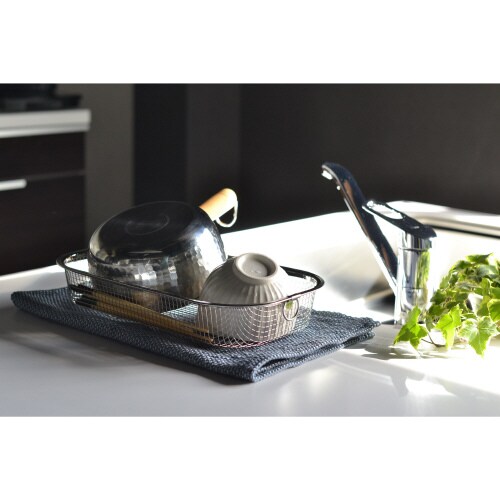 すっきり暮らす水切りかご浅型日本製