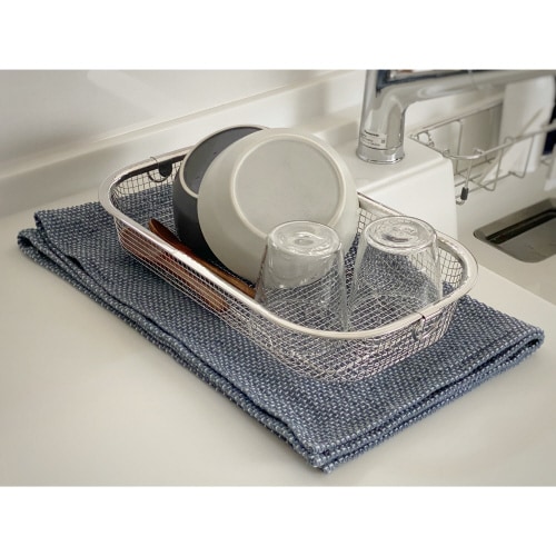 すっきり暮らす水切りかご浅型日本製