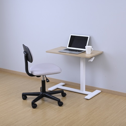 レバー式昇降テーブル ホワイト