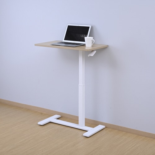 レバー式昇降テーブル ホワイト