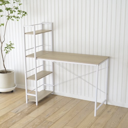 ラック付きデスク アイボリー