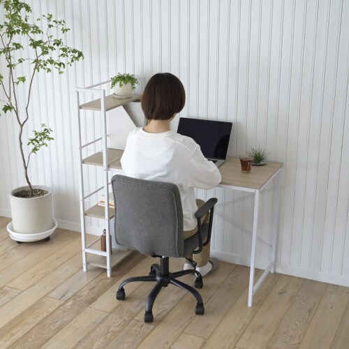 ラック付きデスク アイボリー