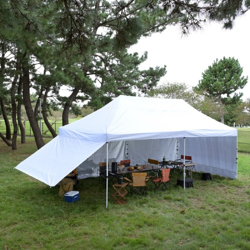 フォールディングタープ サイドシート4付 3×6m