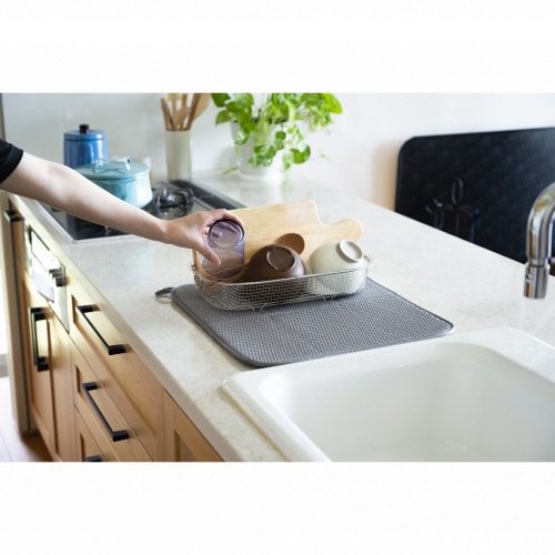 すっきり暮らす水切りかご浅型マットセット