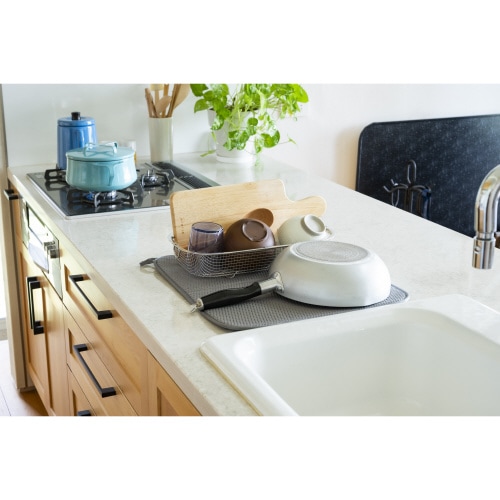 すっきり暮らす水切りかご浅型マットセット