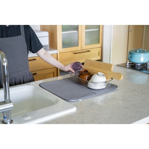 すっきり暮らす水切りかご浅型マットセット
