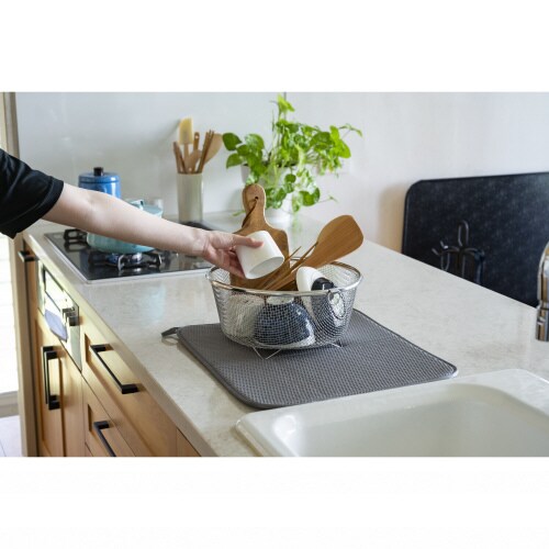 すっきり暮らす水切りかごまるい深型マットセット