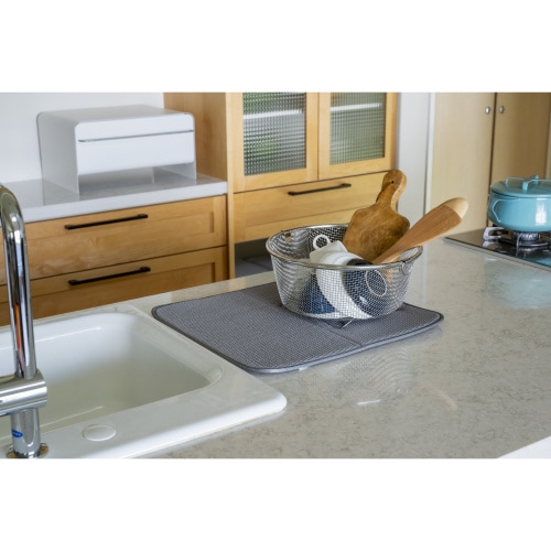 すっきり暮らす水切りかごまるい深型マットセット