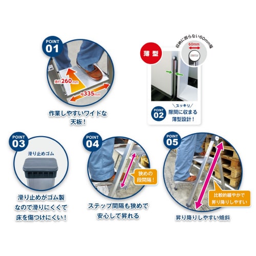 片面式アルミ踏台