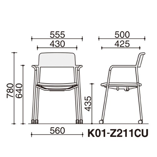 チェア エニー キャスタータイプ