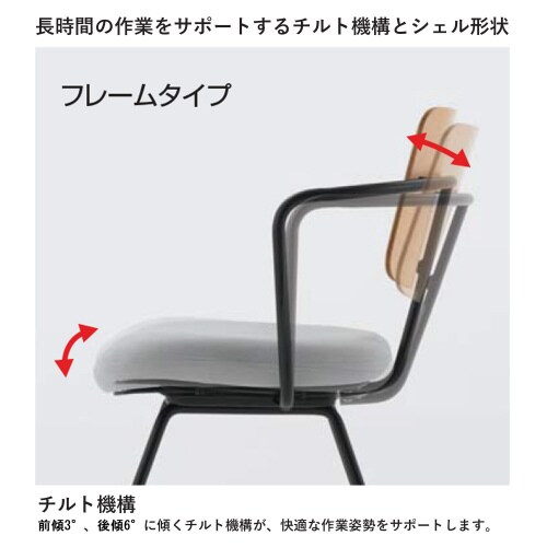 チェア リーテ 昇降脚 フレームタイプ背合板