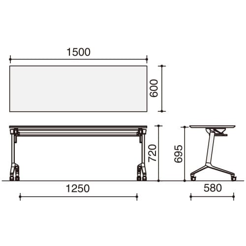 会議テーブル コンフェスト 標準 幕板・棚なし