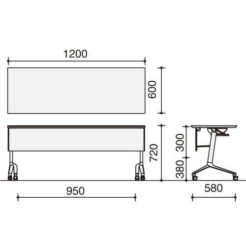会議テーブル コンフェスト 幕板付