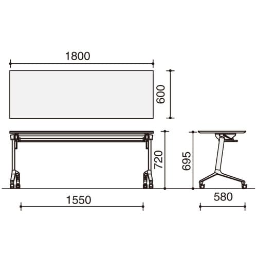 会議テーブル コンフェスト 棚付