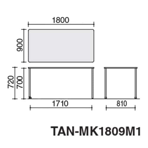 テーブル エニー 長方形 ミドルタイプ