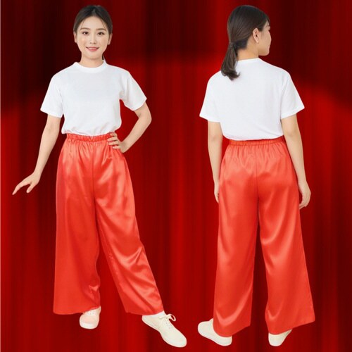 ソフトサテン ズボン LL 赤