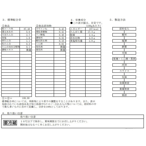 食彩の一皿切り落としロースハム 200g×5個