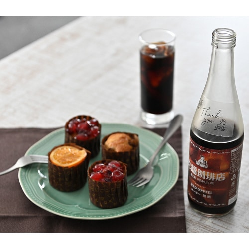 メッセージが浮き出る丸福珈琲とカップケーキセット