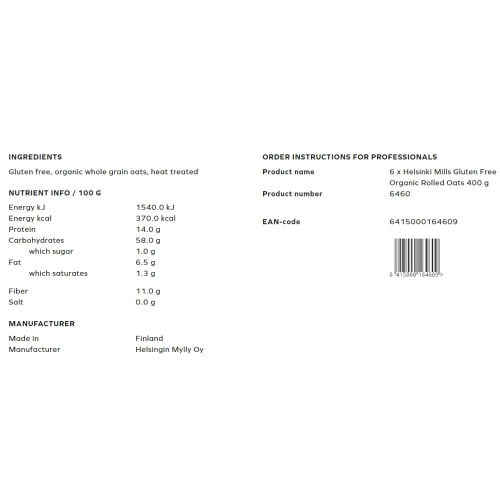 グルテンフリー&オーガニック ロールドオーツ 6袋