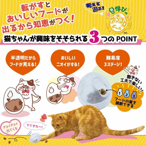 考えて遊ぶ! 猫の学びの ゆらコロボール