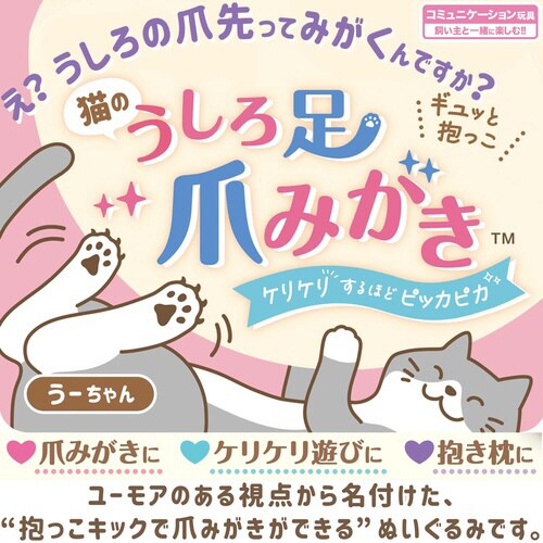 猫のうしろ足爪みがき うーちゃん