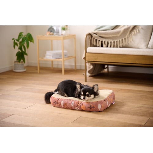 もこもこスクエアクッション リーフブラウ