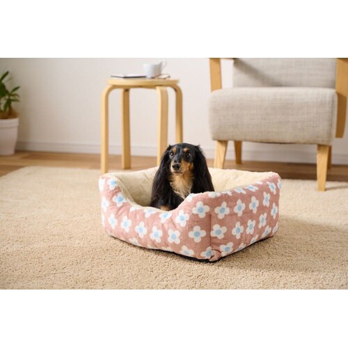 もこもこカドラーベッド フラワーブラウン